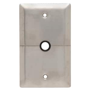 Pass & Seymour 302/304 S/S 1 Gang Box Mounted Coaxial Horizontal Split Wall Plate, Stainless Steel (1-Pack)