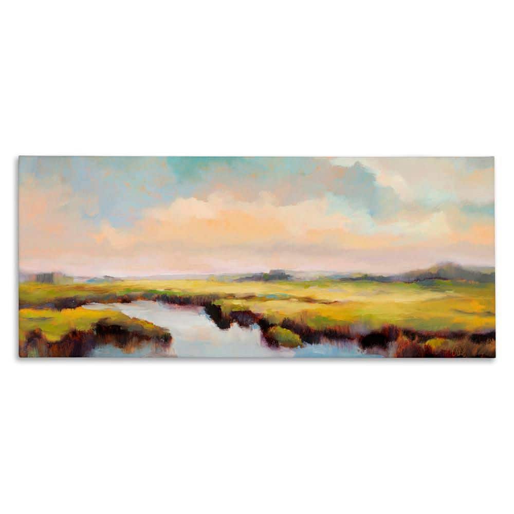 Sunrise over Rural Stream by Odile Unframed Nature Graphic Art Print 20 in. x 48 in. price history on PriceWatchPro