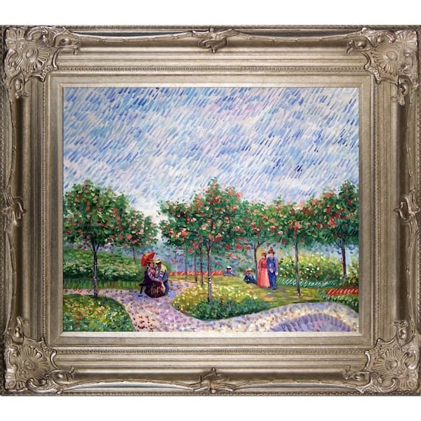LA PASTICHE Couples in the Voyer d Argenson Park at Asnierse by Vincent Van Gogh Renaissance Framed People Art Print 30 in. x 34 in.