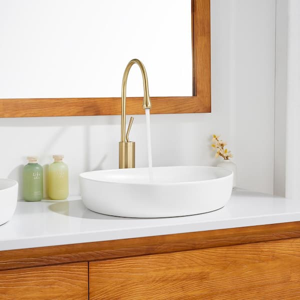 LUXIER Modern 20 in. Bathroom Ceramic Vessel Sink Art Basin in