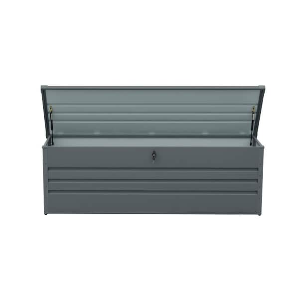 260 Gal. Outdoor Waterproof Metal Storage Deck Box, Lockable Large Capacity Deck Bench, for Patio, Garden Tools