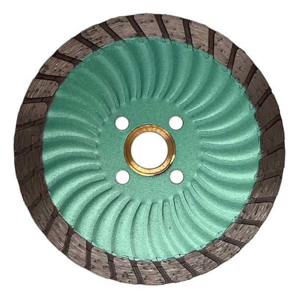 EDiamondTools 4.5 in Granite, Sandstone, Marble, Concrete or Masonry, Turbo Wave Rim, Diamond Saw Blades, 7/8 in. - 5/8 in. Arbor