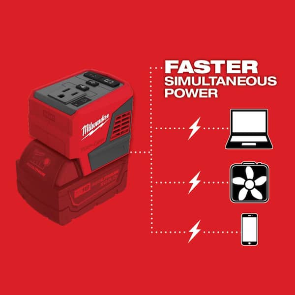 M18 18-Volt Lithium-Ion 175-Watt Powered Compact Inverter for M18 Batteries with (1) M18 HIGH OUTPUT 3.0 Ah Battery