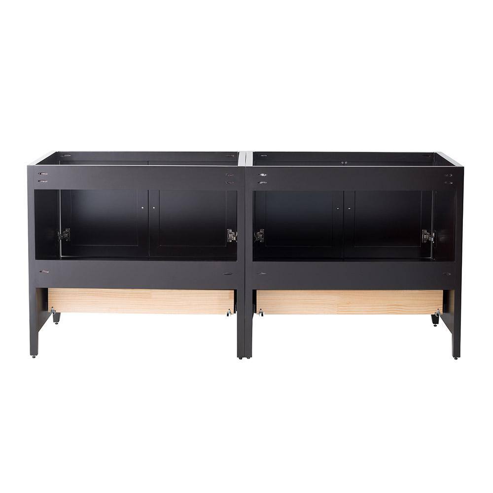 Espresso 71" Freestanding Double Sink Vanity Base with Storage