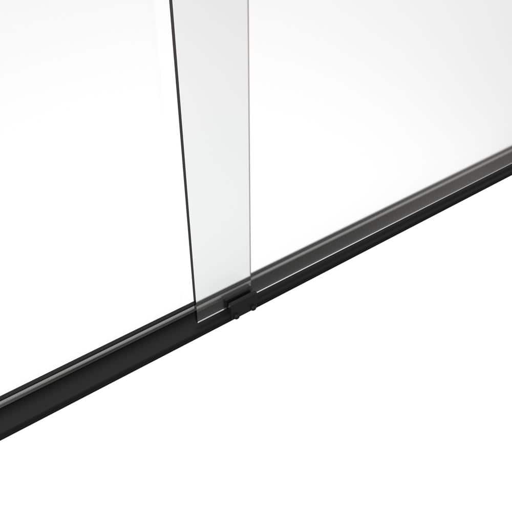 Matte Black 60'' x 72'' Sliding Shower Door with Clear Glass