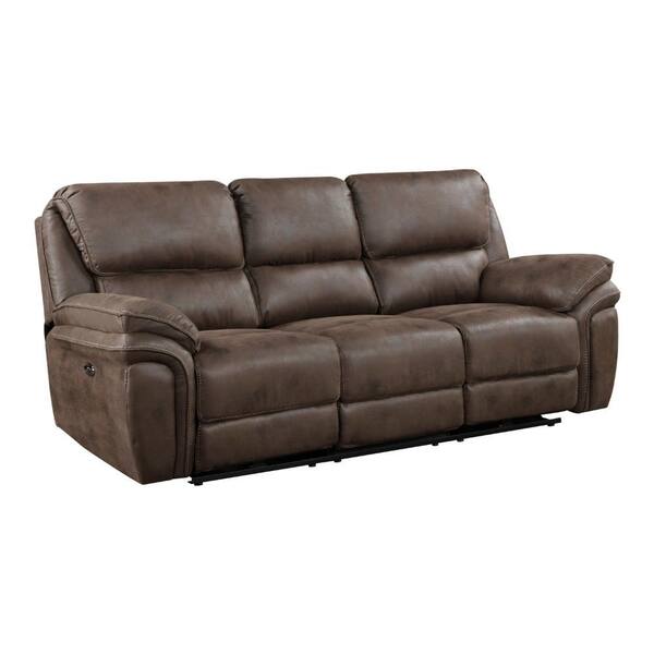 Benjara 90 in. Pillow Top Arm Microfiber Rectangle Power Benjara 90 in. Pillow Top Arm Microfiber Rectangle Power