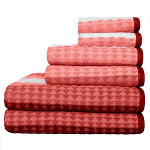 Bryce Stripe 6-Piece Lava Falls Textured Cotton Bath Towel Set