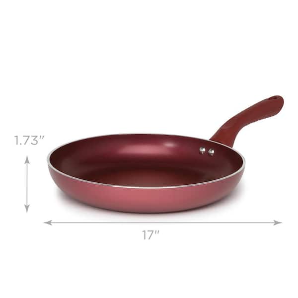Ecolution Evolve 9.5 in. Aluminum Nonstick Frying Pan in Red EVRE-5124 -  The Home Depot