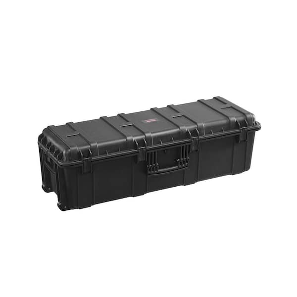 VEVOR Weatherproof Hard Case, 44.09 in. Black Backpack with Heavy Duty Protective Dry Box Case with Pre-Cut Foam