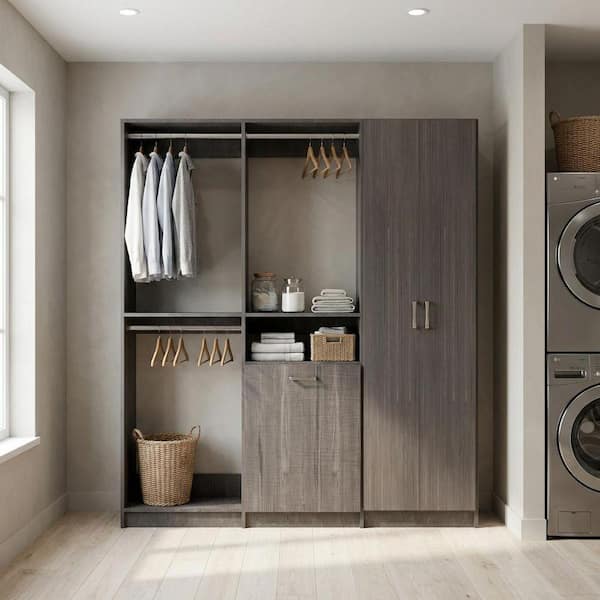 MODULAR CLOSETS Alto Laundry Room 81 in W Grey Double Hang, Hang w