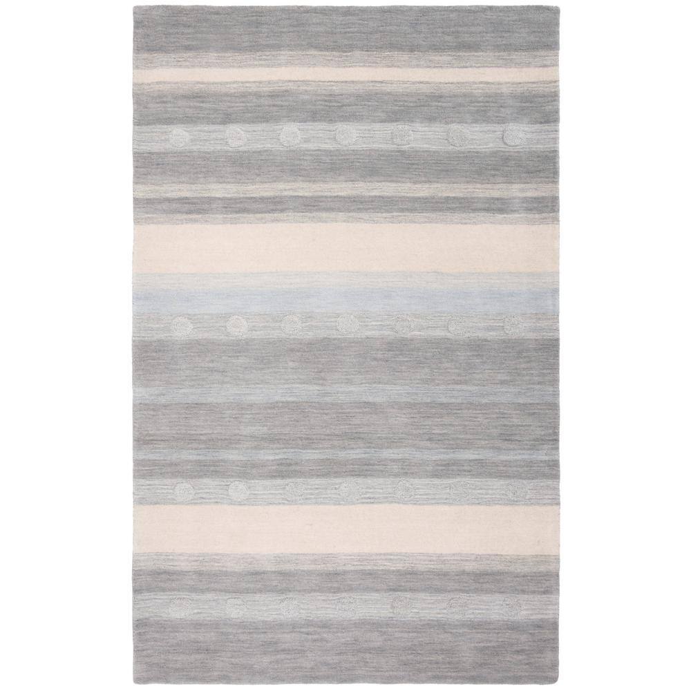 Handmade Grey and Ivory Wool Kids 8' x 10' Area Rug