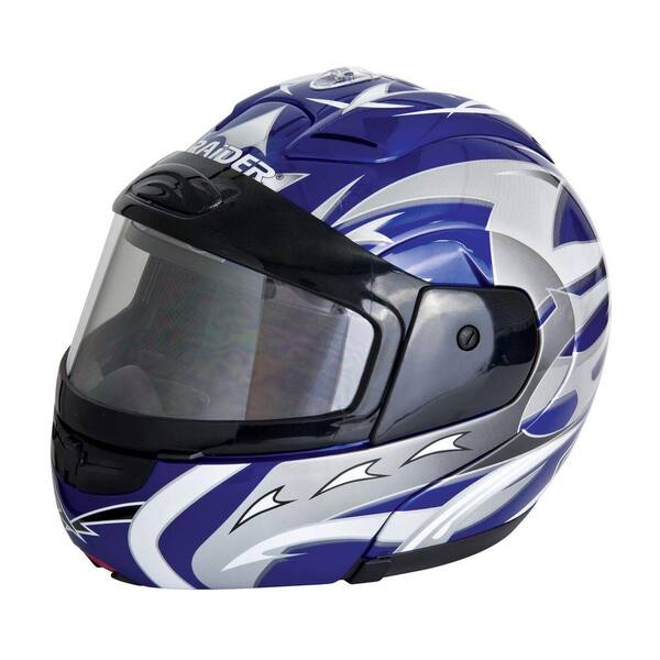 Raider Large Adult Blue Modular Snowmobile Helmet