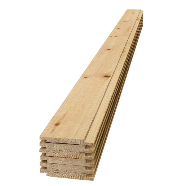 Edge 1 in. x 6 in. x 6 ft. Barn Wood Natural Pine Shiplap Board (6-Pack)