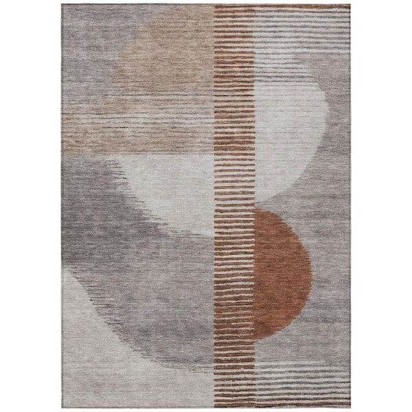 Chantille Machine Washable Indoor/Outdoor Abstract ACN2001 Taupe 5 ft. x 7 ft. 6 in. Area Rug