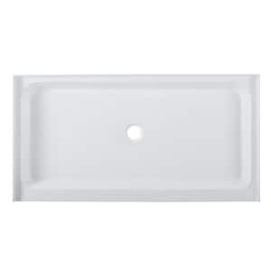 Voltaire 60 in. x 32 in. Acrylic Single-Threshold Center Drain Shower Base in White