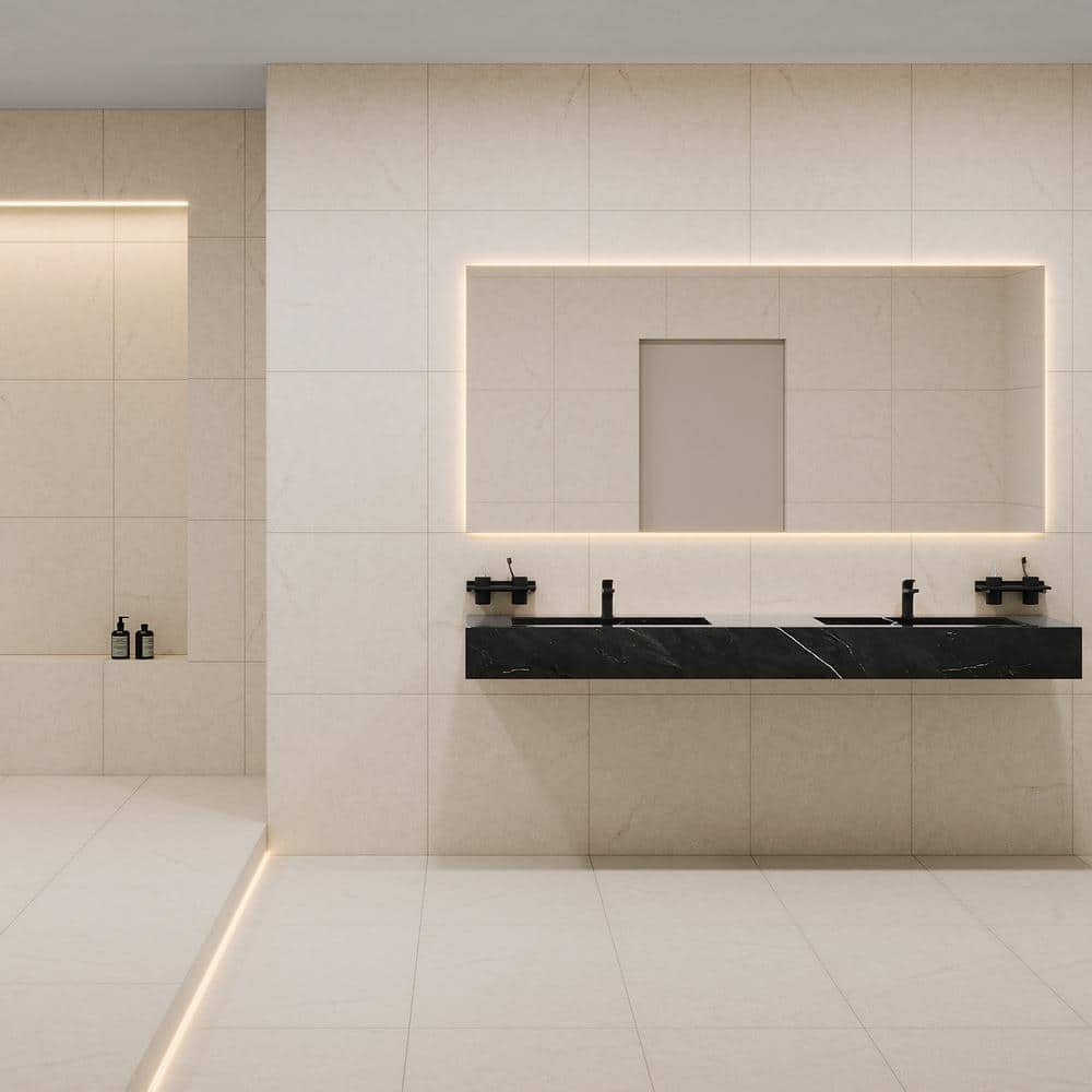 District 24'' x 24'' Beige Matte Porcelain Floor and Wall Tile