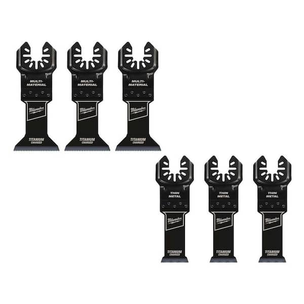 Milwaukee 1-3/4 in. & 1-1/8 in. Titanium Bi-Metal Universal Fit Metal Cutting Multi-Tool Blade (6-Pack)