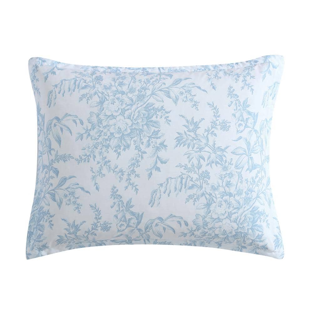 King Blue Cotton Reversible Comforter Set with Shams