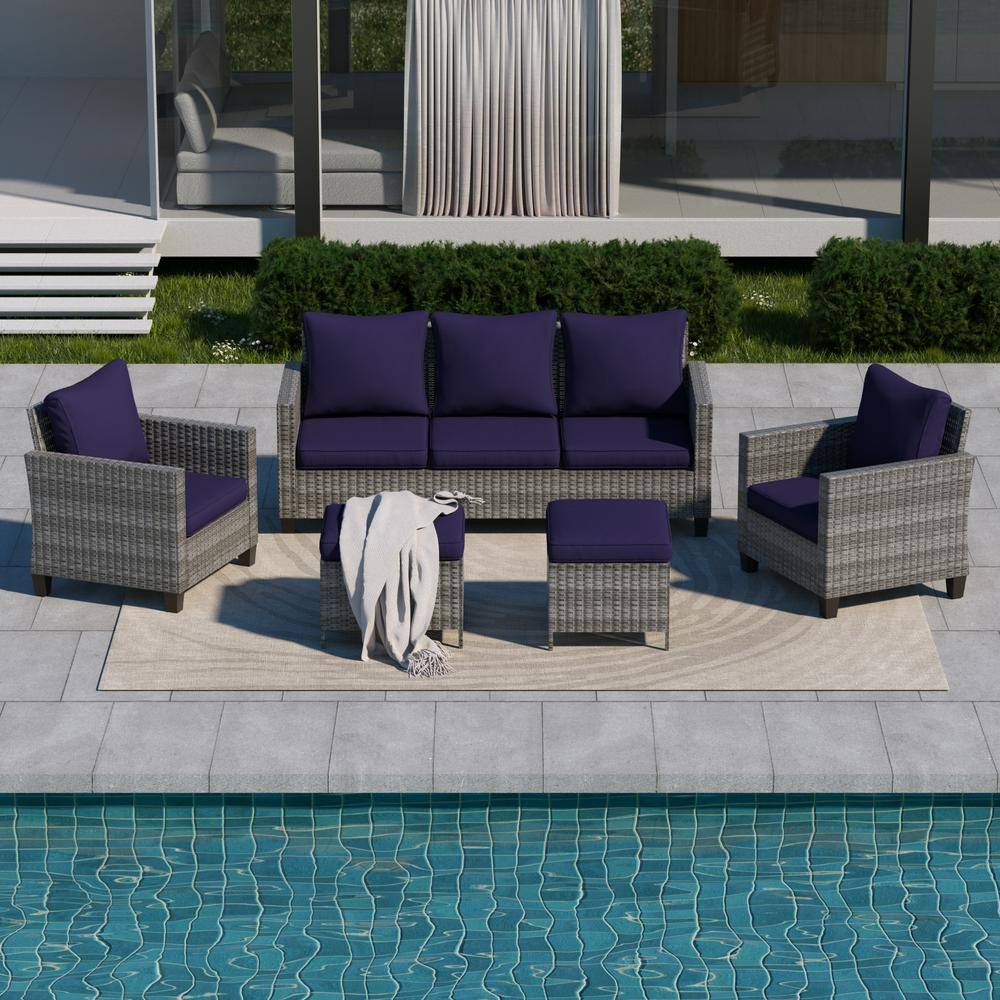 Reviews for JOYESERY 5Piece Gray Wicker Outdoor Conversation Seating
