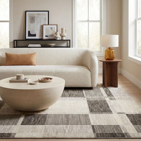 Vela Brown 6 ft. x 9 ft. Modern Indoor Area Rug