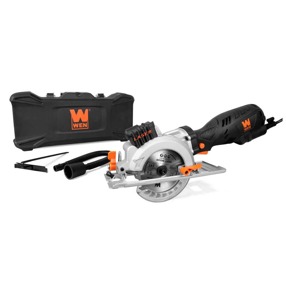 WEN Amp 4-1/2 in. Beveling Compact Circular Saw with Laser and Carrying  Case 3625 The Home Depot