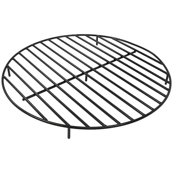 36 in. Round Black Steel Fire Pit Firewood Grate