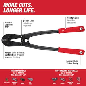 18 in. Bolt Cutter with 3/8 in. Maximum Cut Capacity and 7 in. Wire Strippers