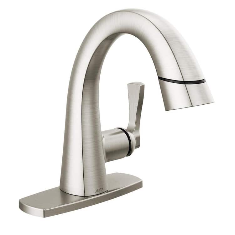 Delta Nicoli Brushed Gold Bathroom Faucet 1 Hole, Single Hole