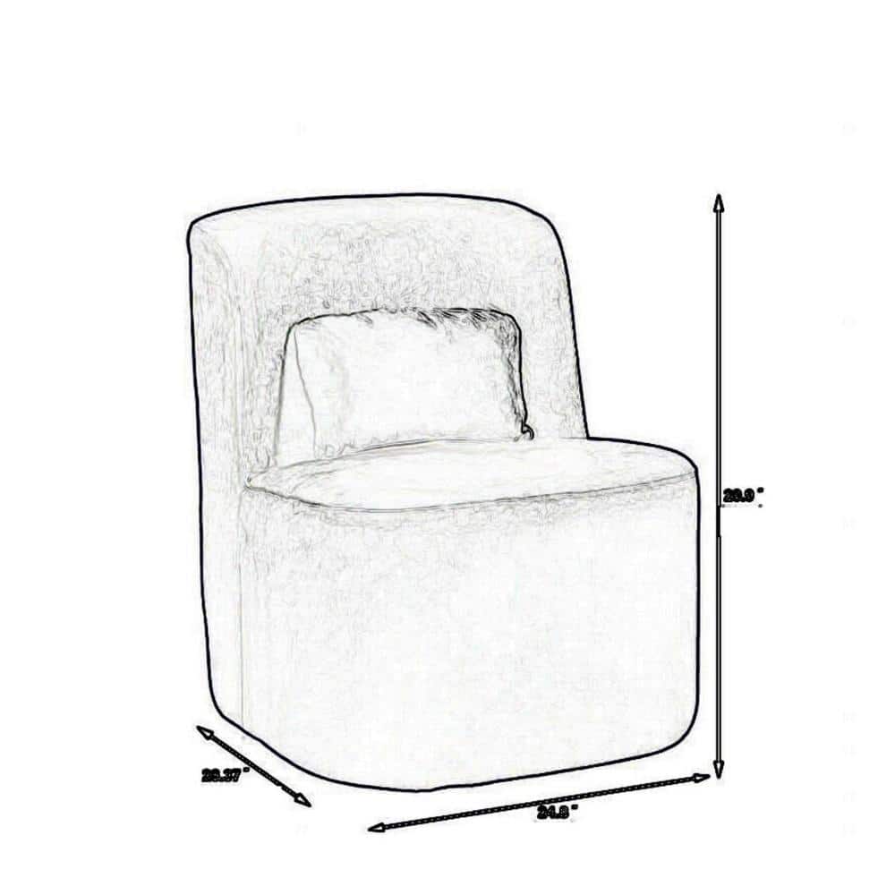 Suma 25" Black Velvet Slipper Accent Chair with Pillow