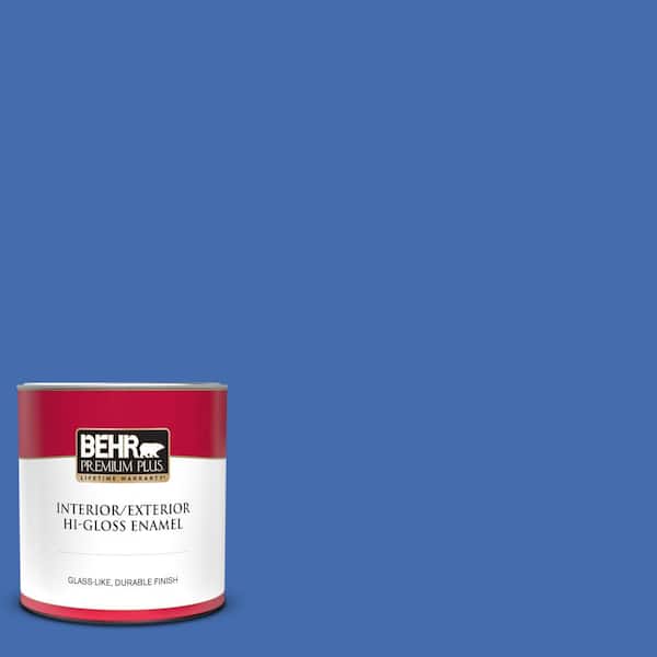 BEHR PREMIUM PLUS 1 qt. #PPU15-05 New Age Blue Hi-Gloss Enamel Interior/Exterior Paint