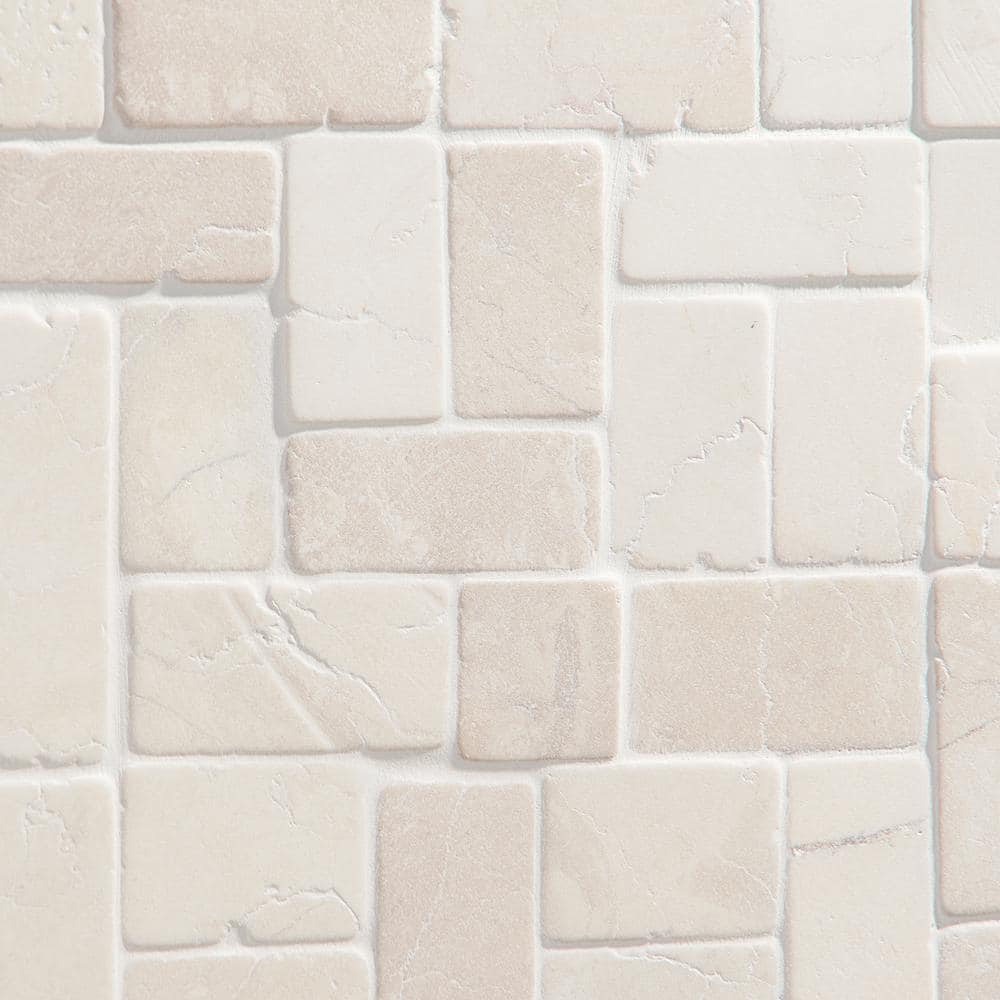 Countryside White 4 in. x 6 in. Interlocking Mosaic Floor and Wall Tile Sample -  Ivy Hill Tile, EXT3RD105019