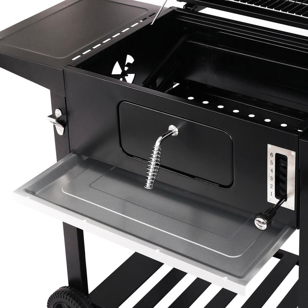 Royal Gourmet 24-Inch Black Charcoal BBQ Grill with Smoker