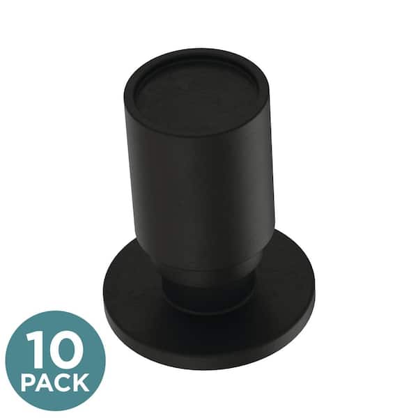 (10-Pack) Round Layered Backplate 1 in. (25 mm) Modern Matte Black Round Cabinet Knobs