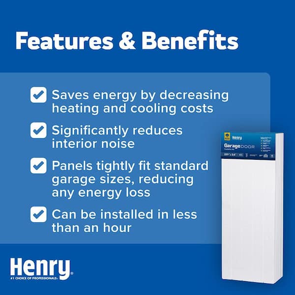 Henry Garage Door Insulation Kit 1-1/4 in. x 20-1/4 in. x 54 in. (8-panels) Rigid Foam Board Insulation