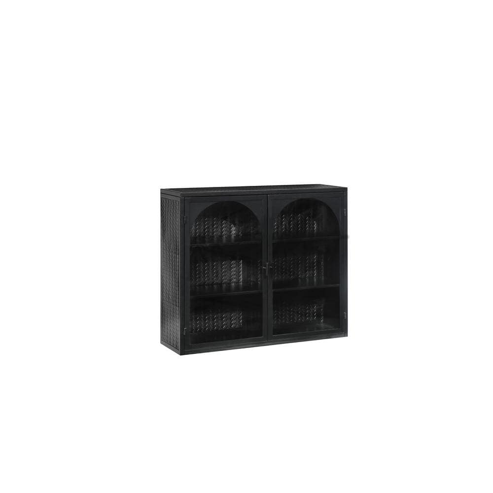 27.56 in. W x 9.06 in. D x 23.62 in. H Bathroom Storage Wall Cabinet in Bla