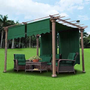 2 Pieces 15.5ft. x 4 ft. Pergola Canopy Replacement Cover Green