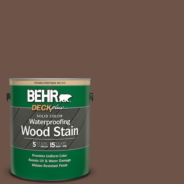 BEHR DECKplus 1 gal. #N230-7 Rustic Tobacco Solid Color Waterproofing Exterior Wood Stain