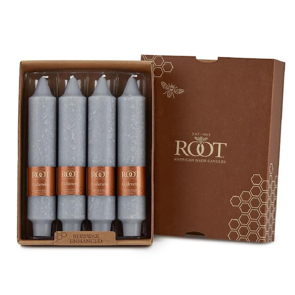 ROOT CANDLES 7 in. Timberline Collenette Platinum Dinner Candle (Box of 4)