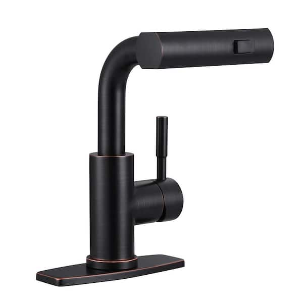 WOWOW 11.3 in. Single Handle Pull Down Sprayer Kitchen Faucet with Advanced Spray and 360° Spout Swivel in Oil Rubbed Bronze
