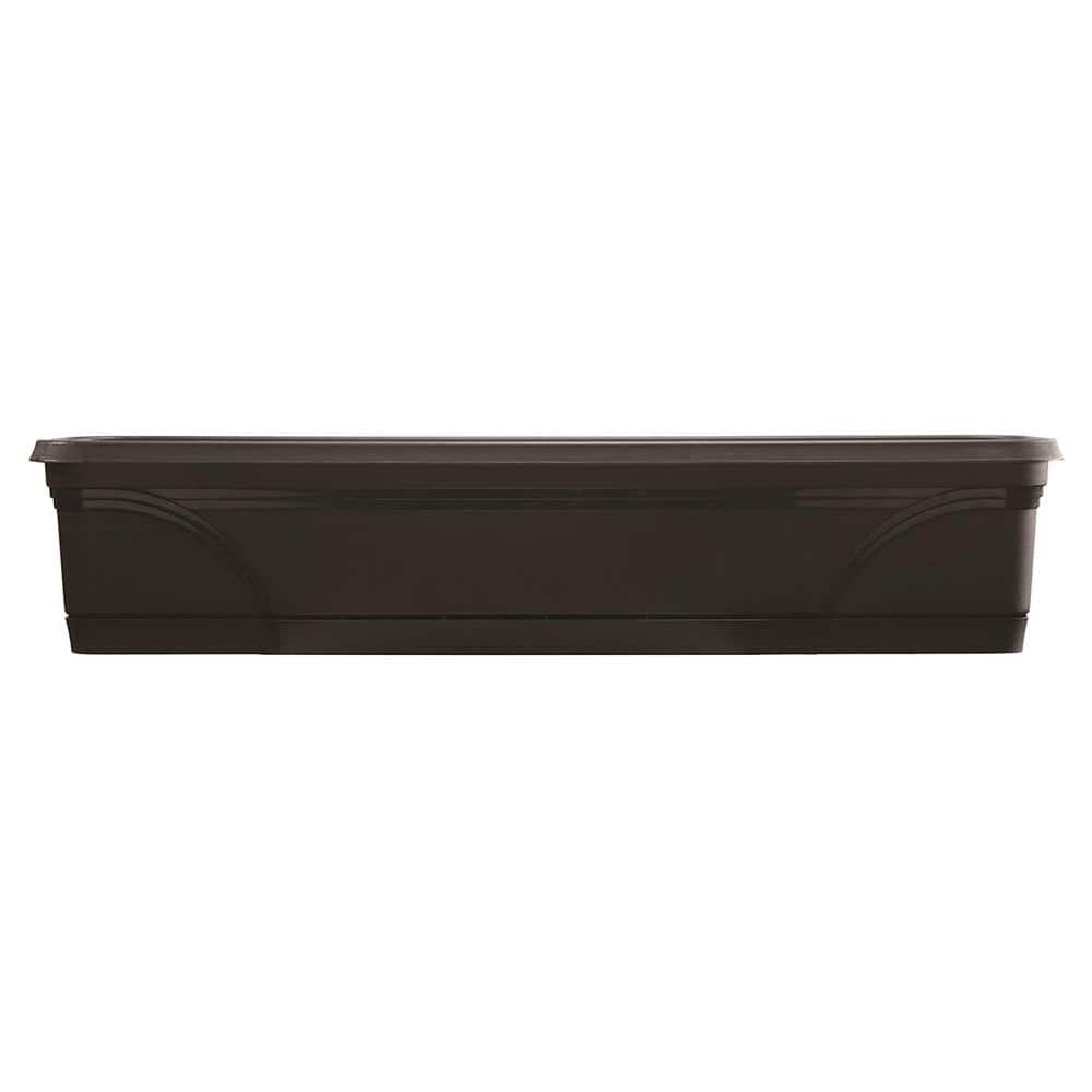 Medallion Black 36" Resin Hanging Windowsill Garden Box Planter - Set of 3