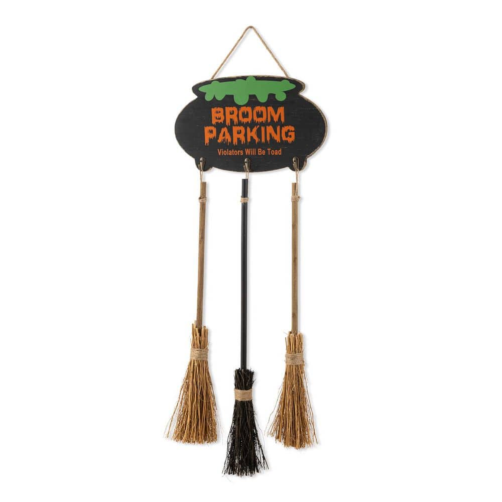 37 in. H Halloween Wooden Cauldron and Broom Porch Decor price history on PriceWatchPro