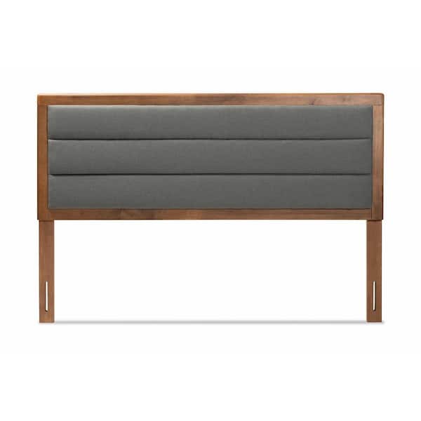 Baxton Studio Dexter Dark Grey and Walnut Brown Queen Headboard