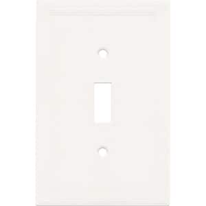 1 Gang Toggle Wall Plate - Bright White