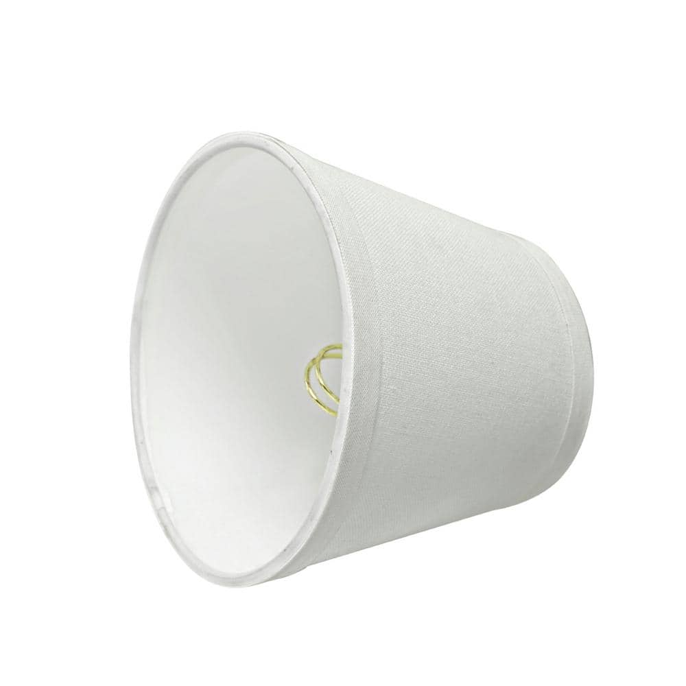 White Linen Empire Chandelier Clip-On Lamp Shades, 6-Pack