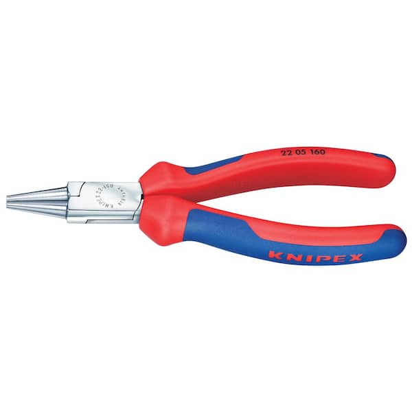 KNIPEX 6-1/4 in. Round Tips Long Nose Pliers with Comfort Grip 30 35 160 -  The Home Depot