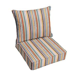 22.5 x 22.5 x 22 Deep Seating Indoor/Outdoor Pillow and Cushion Chair Set in Sunbrella Highlight II Remix