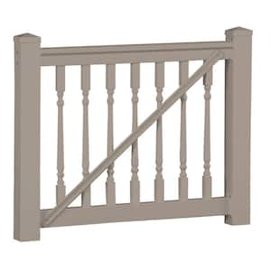 Delray 3 ft. H x 5 ft. W Khaki Vinyl Railing Gate Kit with Colonial Spindles