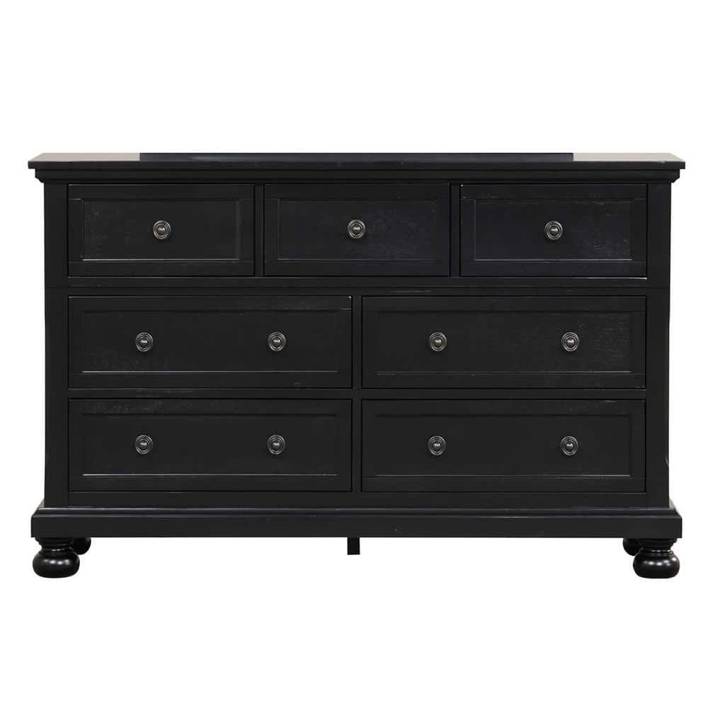 Meade 7-Drawer Black Dresser (35 in. X 60 in. X 18 in.)