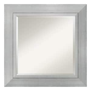 Medium Square Burnished Silver Beveled Glass Modern Mirror (27.25 in. H x 27.25 in. W)