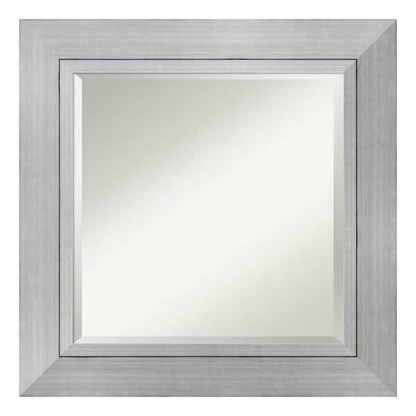 Amanti Art Medium Square Burnished Silver Beveled Glass Modern Mirror (27.25 in. H x 27.25 in. W)